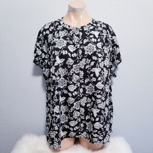 NEW Old Navy leaf print button shirt top blouse XL